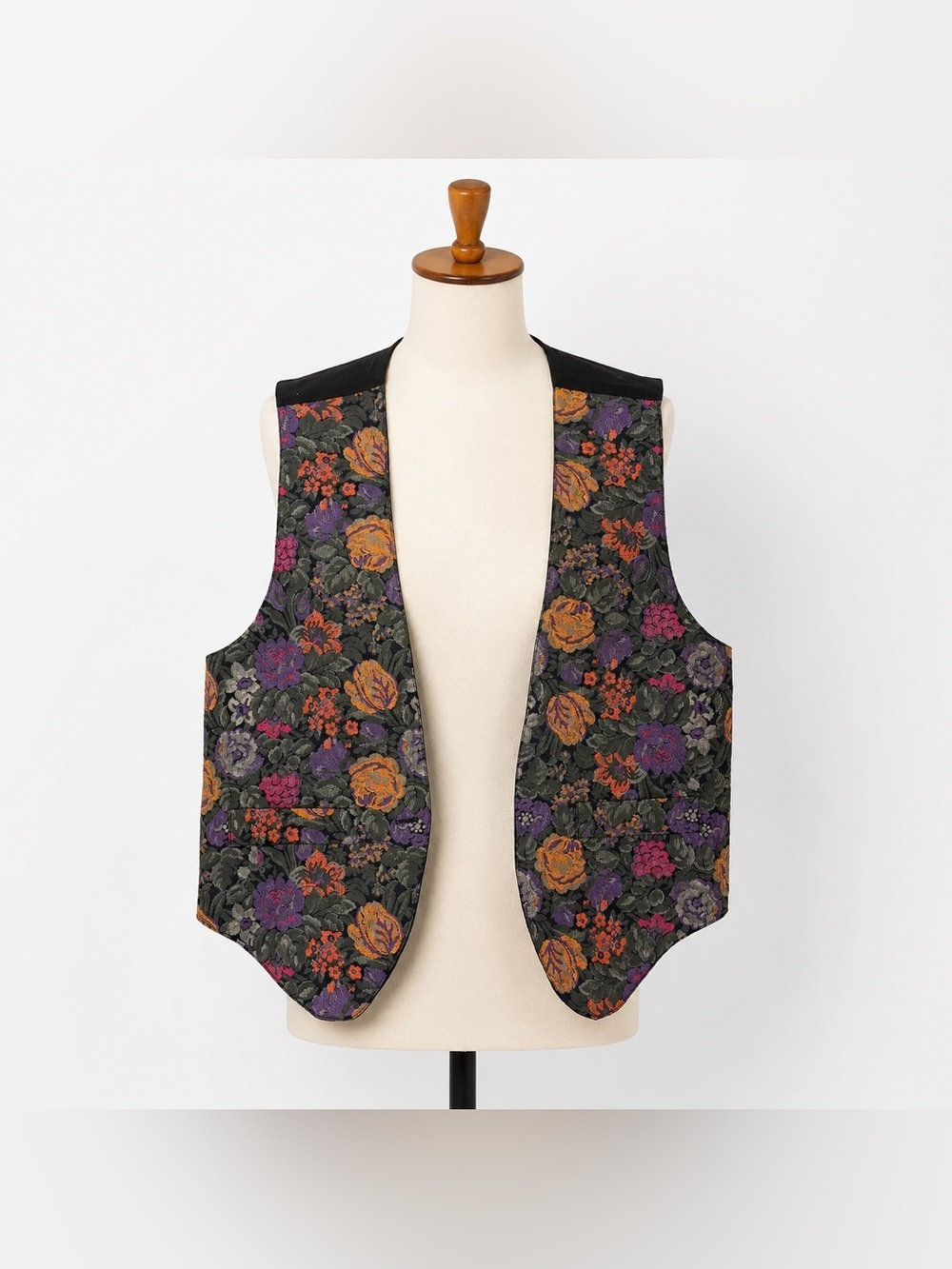 Vintage 90s Floral Tapestry Vest M Cottagecore Gobelin Waistcoat Canada